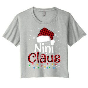 Nini Claus Funny Santa Claus Matching Family Pajamas Great Gift Women's Crop Top Tee