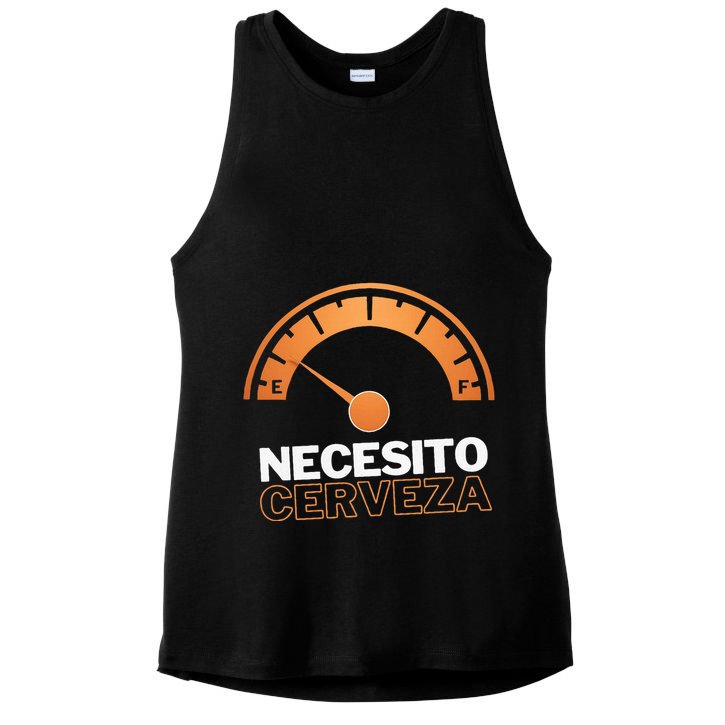 Necesito Cerveza Funny Spanish Beer Lover Ladies PosiCharge Tri-Blend Wicking Tank