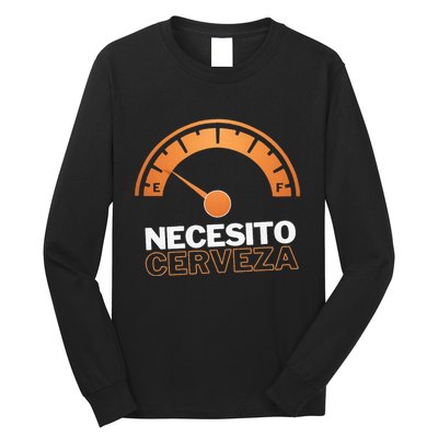 Necesito Cerveza Funny Spanish Beer Lover Long Sleeve Shirt
