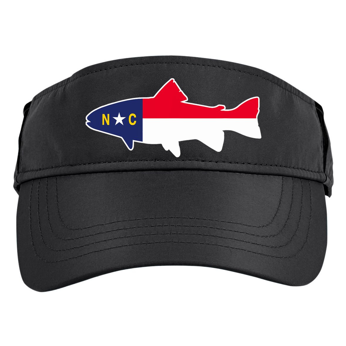 North Carolina Flag with Trout Fish Adult Drive Performance Visor
