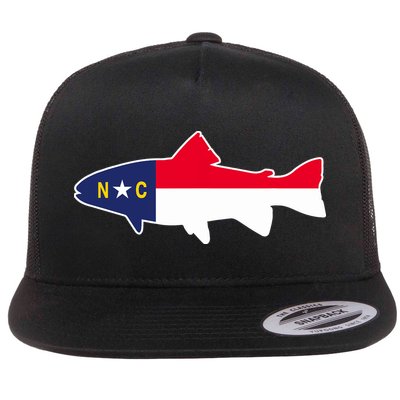 North Carolina Flag with Trout Fish Flatbill Hat