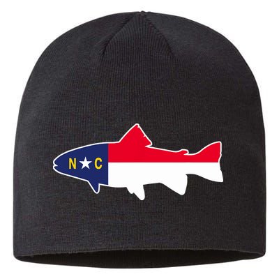 North Carolina Flag with Trout Fish Sustainable Beanie