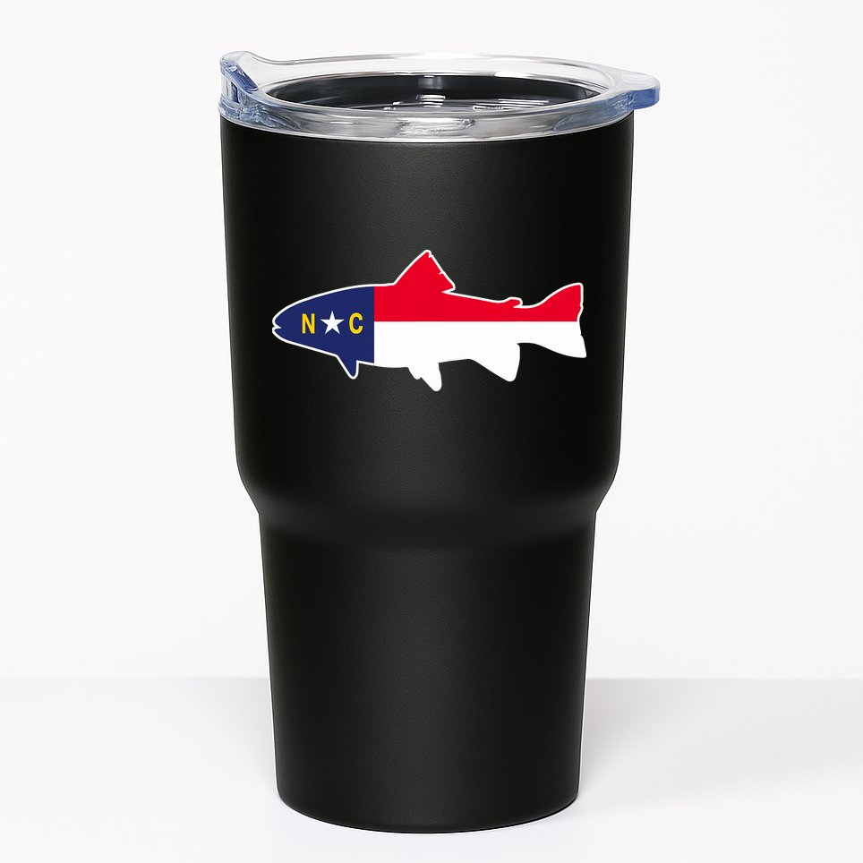 North Carolina Flag with Trout Fish Tumbler