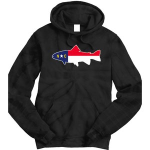 North Carolina Flag with Trout Fish Tie Dye Hoodie