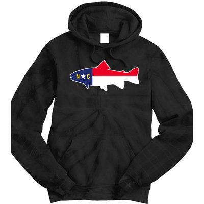 North Carolina Flag with Trout Fish Tie Dye Hoodie