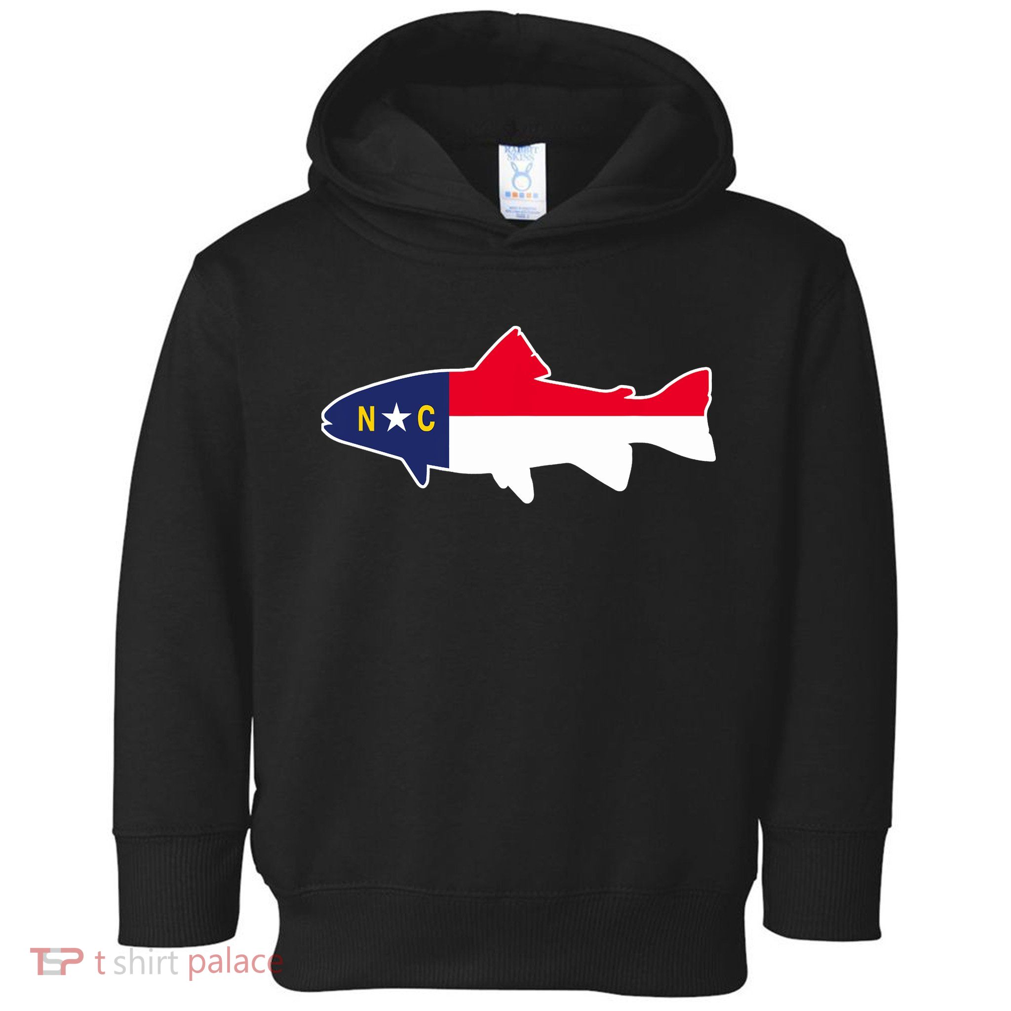 North Carolina Flag with Trout Fish Toddler Hoodie