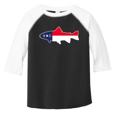 North Carolina Flag with Trout Fish Toddler Fine Jersey T-Shirt