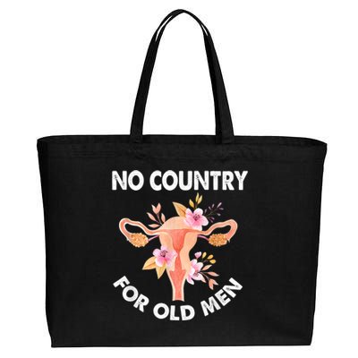 No Country For Old Men Floral Uterus Feminist Women Rights Cotton Canvas Jumbo Tote