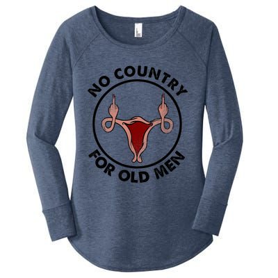 No Country For Old Men Uterus Feminist Women Rights Vintage Women's Perfect Tri Tunic Long Sleeve Shirt