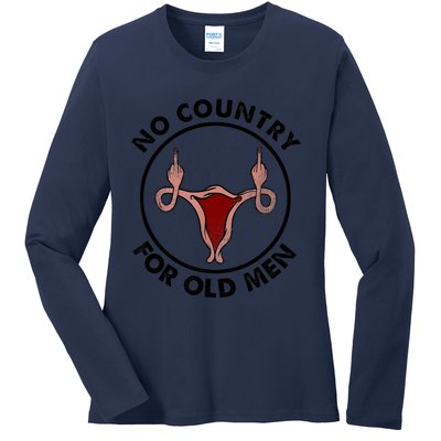 No Country For Old Men Uterus Feminist Women Rights Vintage Ladies Long Sleeve Shirt