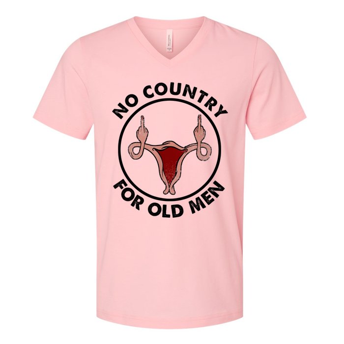 No Country For Old Men Uterus Feminist Women Rights Vintage V-Neck T-Shirt