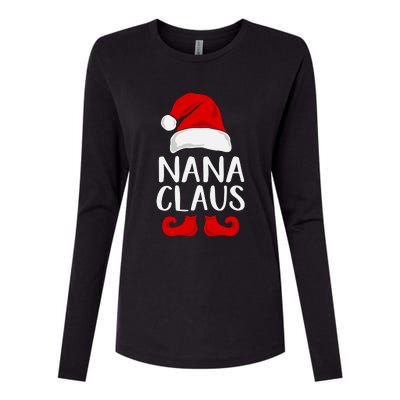 Nana Claus Funny Christmas Grandma, Winter, Christmas Slogans, Funny Christmas Womens Cotton Relaxed Long Sleeve T-Shirt