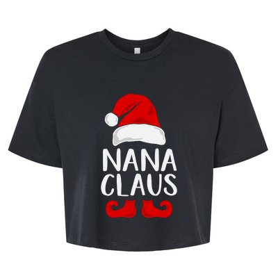 Nana Claus Funny Christmas Grandma, Winter, Christmas Slogans, Funny Christmas Bella+Canvas Jersey Crop Tee