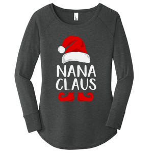 Nana Claus Funny Christmas Grandma, Winter, Christmas Slogans, Funny Christmas Women's Perfect Tri Tunic Long Sleeve Shirt