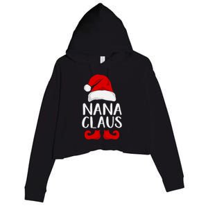 Nana Claus Funny Christmas Grandma, Winter, Christmas Slogans, Funny Christmas Crop Fleece Hoodie