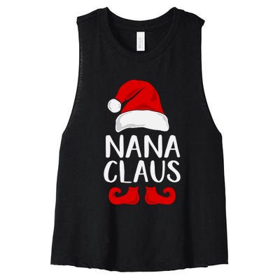 Nana Claus Funny Christmas Grandma, Winter, Christmas Slogans, Funny Christmas Women's Racerback Cropped Tank