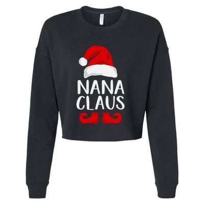 Nana Claus Funny Christmas Grandma, Winter, Christmas Slogans, Funny Christmas Cropped Pullover Crew