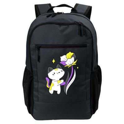 Nonbinary Cat Flower Nonbinary Flag Lgbt Nonbinary Pride Gift Daily Commute Backpack