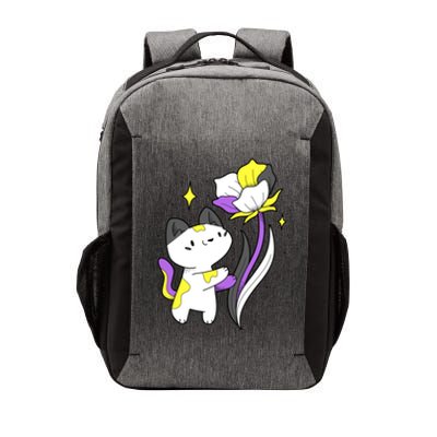 Nonbinary Cat Flower Nonbinary Flag Lgbt Nonbinary Pride Gift Vector Backpack