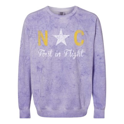 North Carolina First In Flight Vintage Distressed Fade Great Gift Colorblast Crewneck Sweatshirt