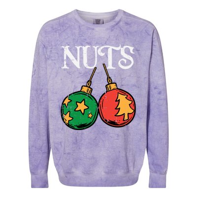 Nuts Chestnuts Funny Matching Couples Christmas Pjs Xmas Gift Colorblast Crewneck Sweatshirt