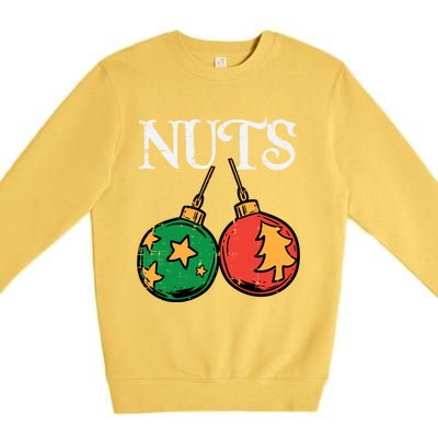 Nuts Chestnuts Funny Matching Couples Christmas Pjs Xmas Gift Premium Crewneck Sweatshirt