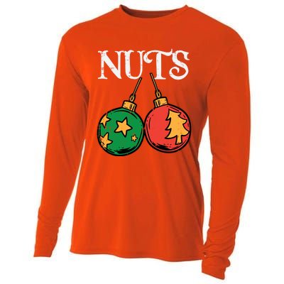 Nuts Chestnuts Funny Matching Couples Christmas Pjs Xmas Gift Cooling Performance Long Sleeve Crew