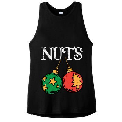Nuts Chestnuts Funny Matching Couples Christmas Pjs Xmas Gift Ladies PosiCharge Tri-Blend Wicking Tank