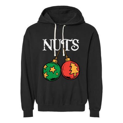 Nuts Chestnuts Funny Matching Couples Christmas Pjs Xmas Gift Garment-Dyed Fleece Hoodie