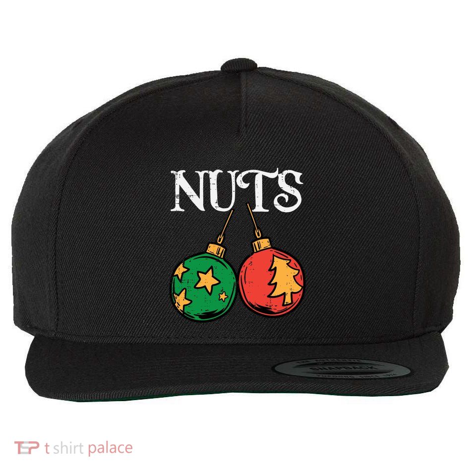 Nuts Chestnuts Funny Matching Couples Christmas Pjs Xmas Gift Wool Snapback Cap