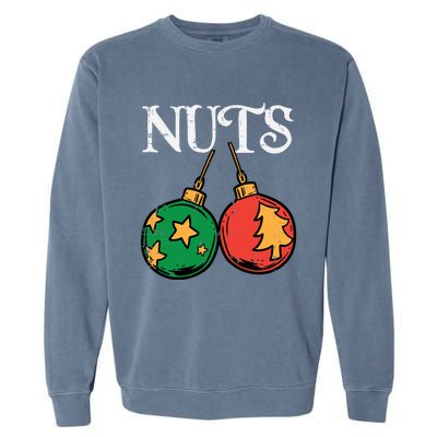 Nuts Chestnuts Funny Matching Couples Christmas Pjs Xmas Gift Garment-Dyed Sweatshirt