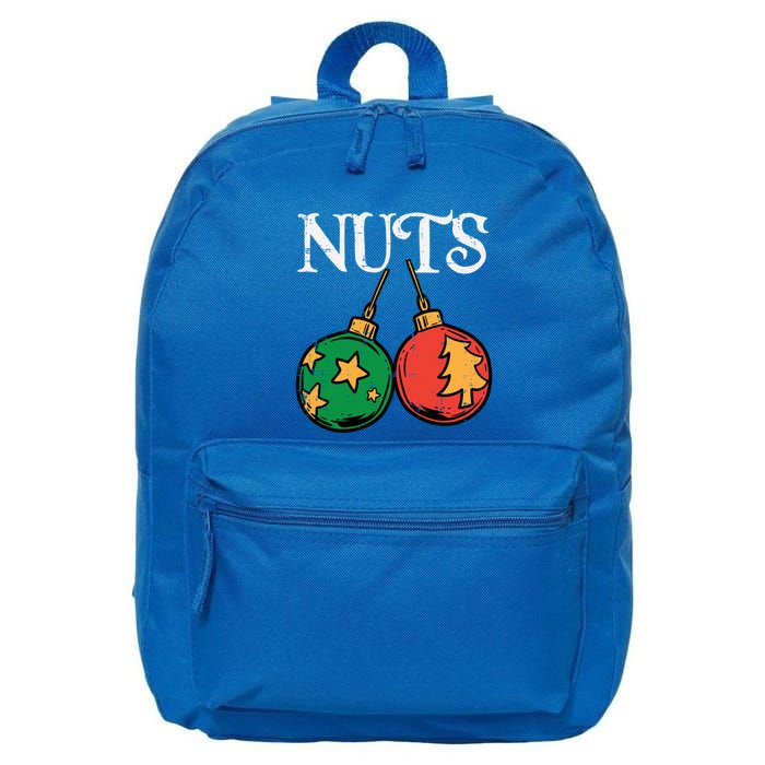 Nuts Chestnuts Funny Matching Couples Christmas Pjs Xmas Gift 16 in Basic Backpack