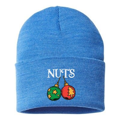 Nuts Chestnuts Funny Matching Couples Christmas Pjs Xmas Gift Sustainable Knit Beanie