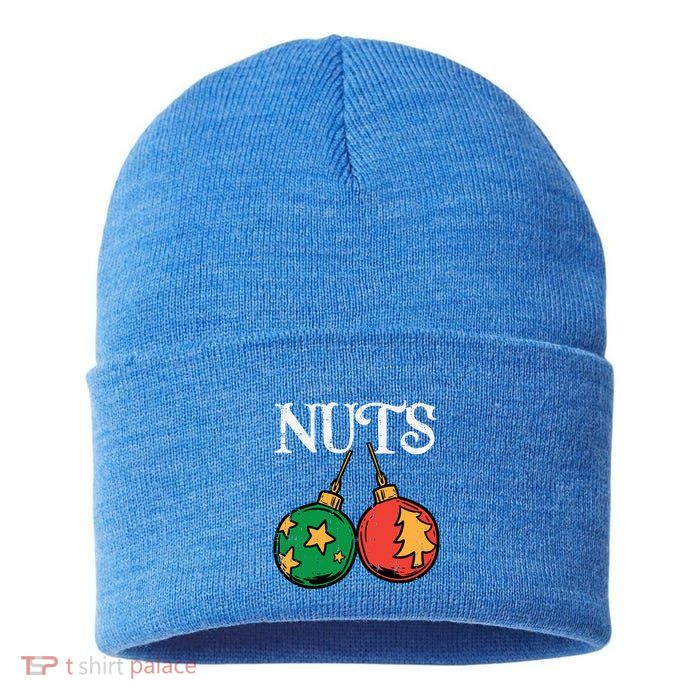 Nuts Chestnuts Funny Matching Couples Christmas Pjs Xmas Gift Sustainable Knit Beanie