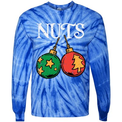 Nuts Chestnuts Funny Matching Couples Christmas Pjs Xmas Gift Tie-Dye Long Sleeve Shirt