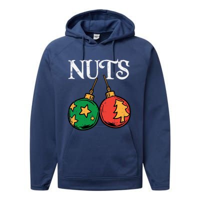 Nuts Chestnuts Funny Matching Couples Christmas Pjs Xmas Gift Performance Fleece Hoodie