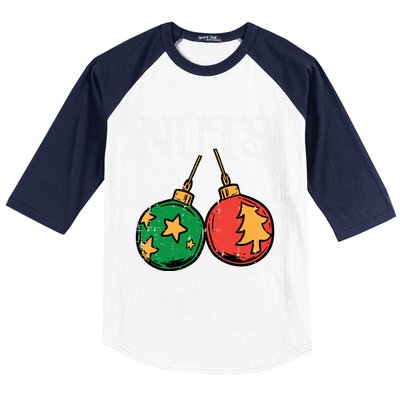 Nuts Chestnuts Funny Matching Couples Christmas Pjs Xmas Gift Baseball Sleeve Shirt