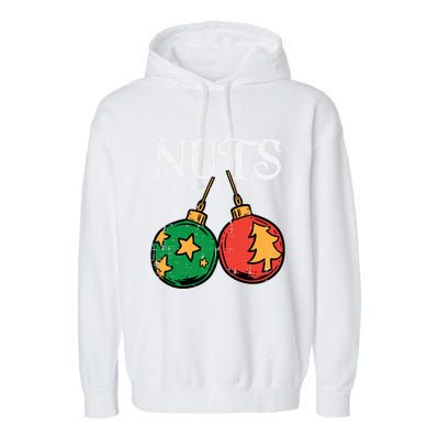 Nuts Chestnuts Funny Matching Couples Christmas Pjs Xmas Gift Garment-Dyed Fleece Hoodie