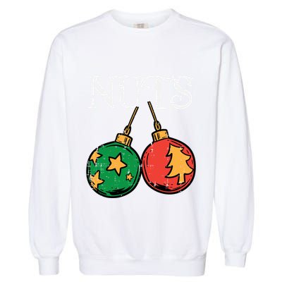 Nuts Chestnuts Funny Matching Couples Christmas Pjs Xmas Gift Garment-Dyed Sweatshirt