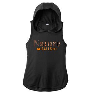 Nature Calls Fall Ladies PosiCharge Tri-Blend Wicking Draft Hoodie Tank