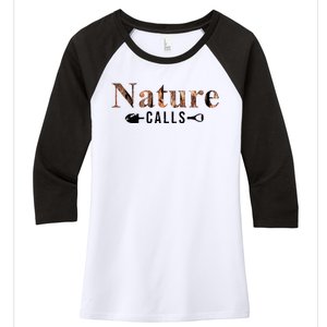 Nature Calls Fall Women's Tri-Blend 3/4-Sleeve Raglan Shirt