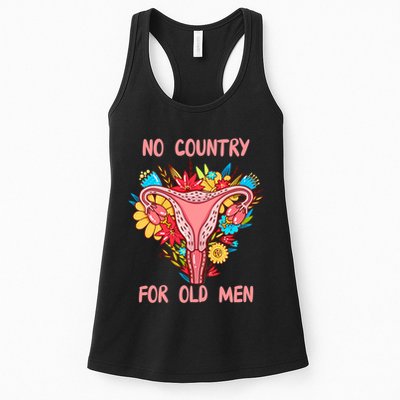 No Country For Old Men Floral Uterus Feminist Women Rights Womens Tank Top