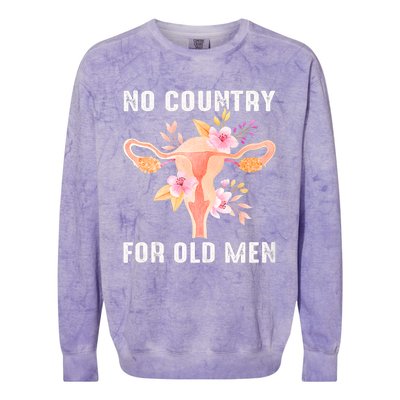 No Country For Old Men Floral Uterus Colorblast Crewneck Sweatshirt