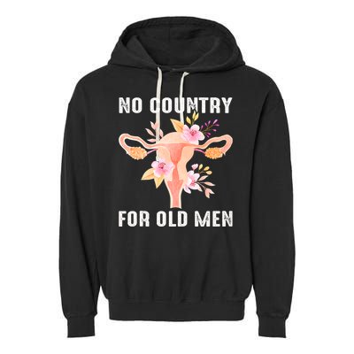 No Country For Old Men Floral Uterus Garment-Dyed Fleece Hoodie