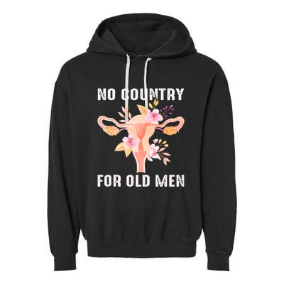 No Country For Old Men Floral Uterus Garment-Dyed Fleece Hoodie