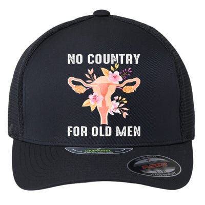 No Country For Old Men Floral Uterus Flexfit Unipanel Trucker Cap