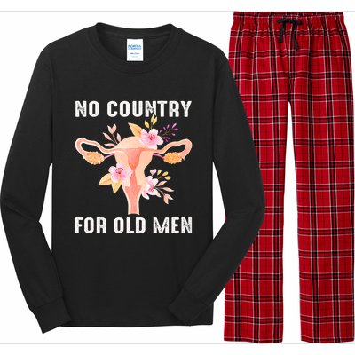 No Country For Old Men Floral Uterus Long Sleeve Pajama Set