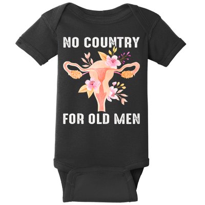 No Country For Old Men Floral Uterus Baby Bodysuit