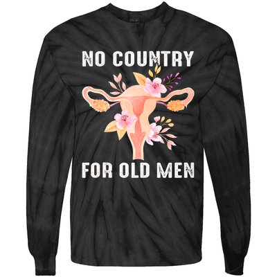 No Country For Old Men Floral Uterus Tie-Dye Long Sleeve Shirt