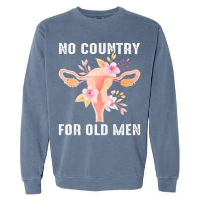 No Country For Old Men Floral Uterus Garment-Dyed Sweatshirt